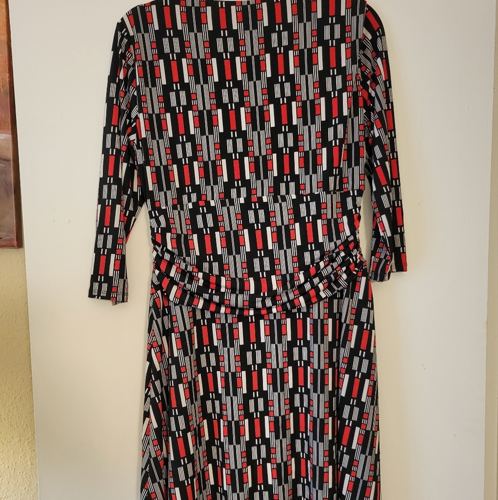 Nine West Geometric Print Jersey Knit Dress Size 12